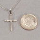 16" 10k White Gold Necklace with 10k White Gold Cross Pendant .6g