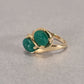 10k Yellow Gold & Synthetic Jade Ring 5.1g