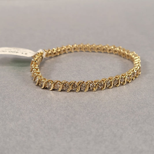 14K Yellow Gold and Diamond Bracelet (46) Diamonds 2.30ctw