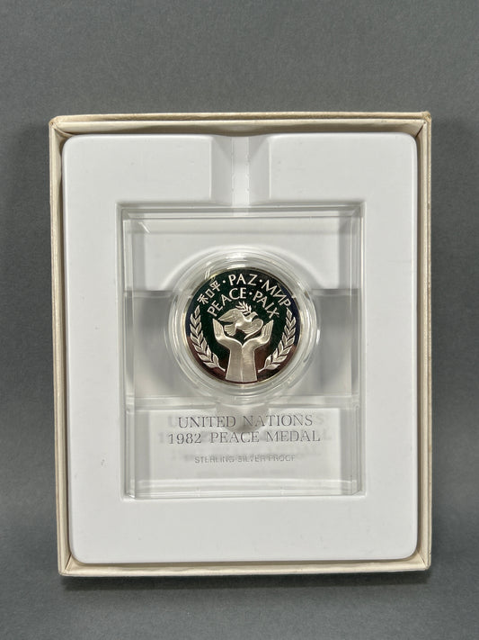 United Nations 1982 Peace Medal Sterling Silver Proof