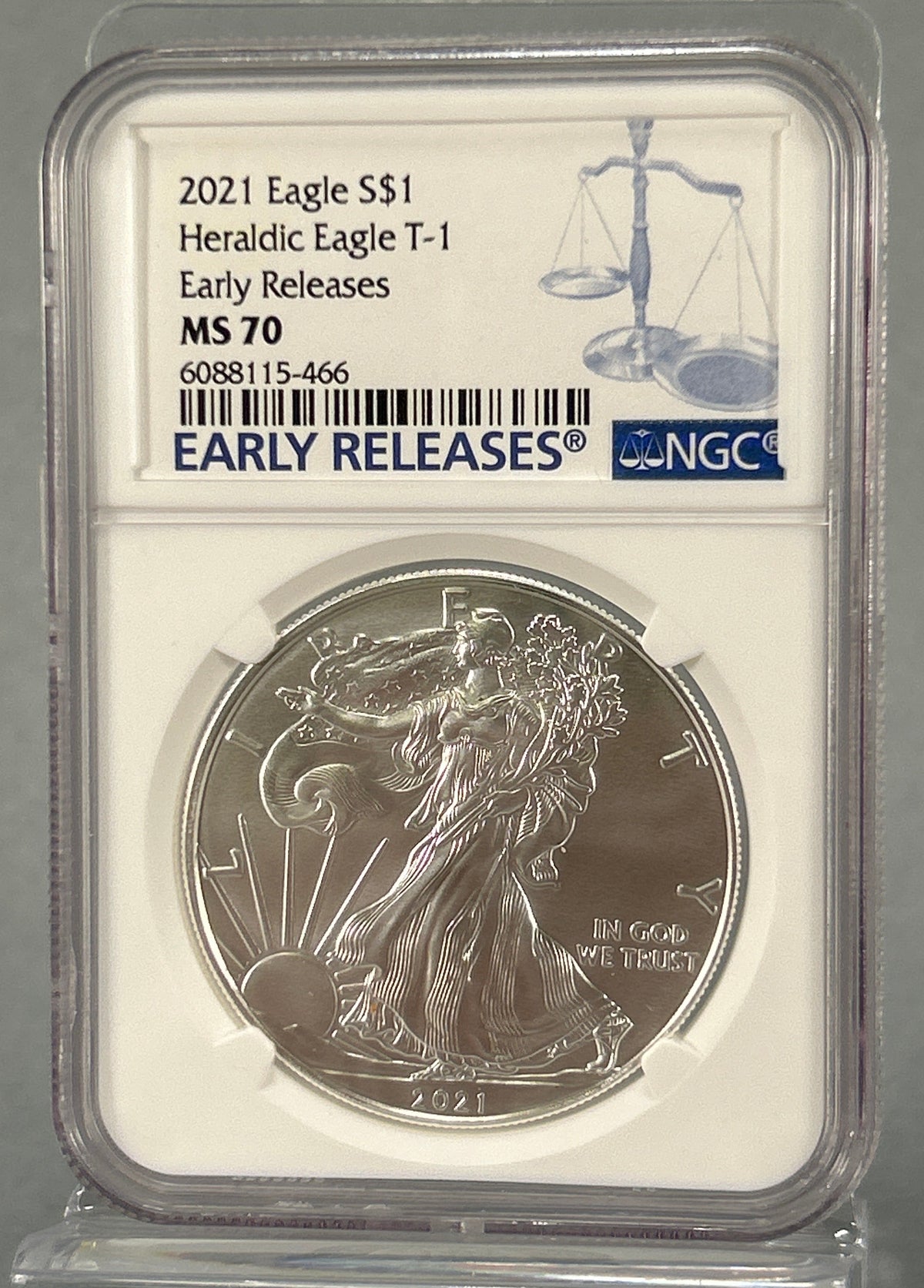 2021 Silver Eagle Heraldic Eagle T-1 NGC-MS 70