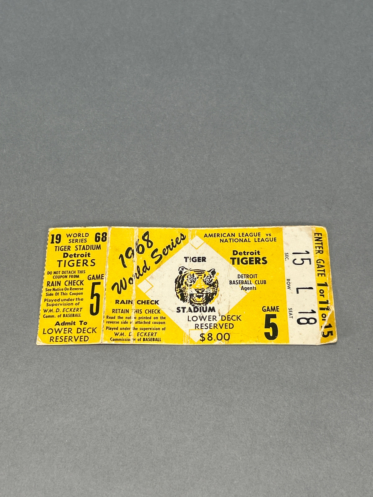 1968 MLB World Series Game 5 Ticket
