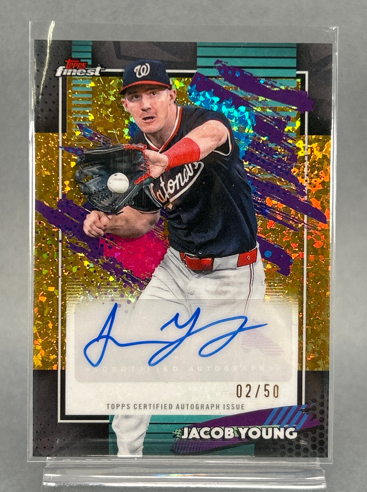 Topps Finest Jacob Young Autograph 02/50 Foil Card