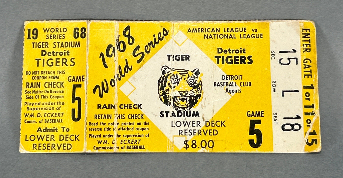1968 MLB World Series Game 5 Ticket