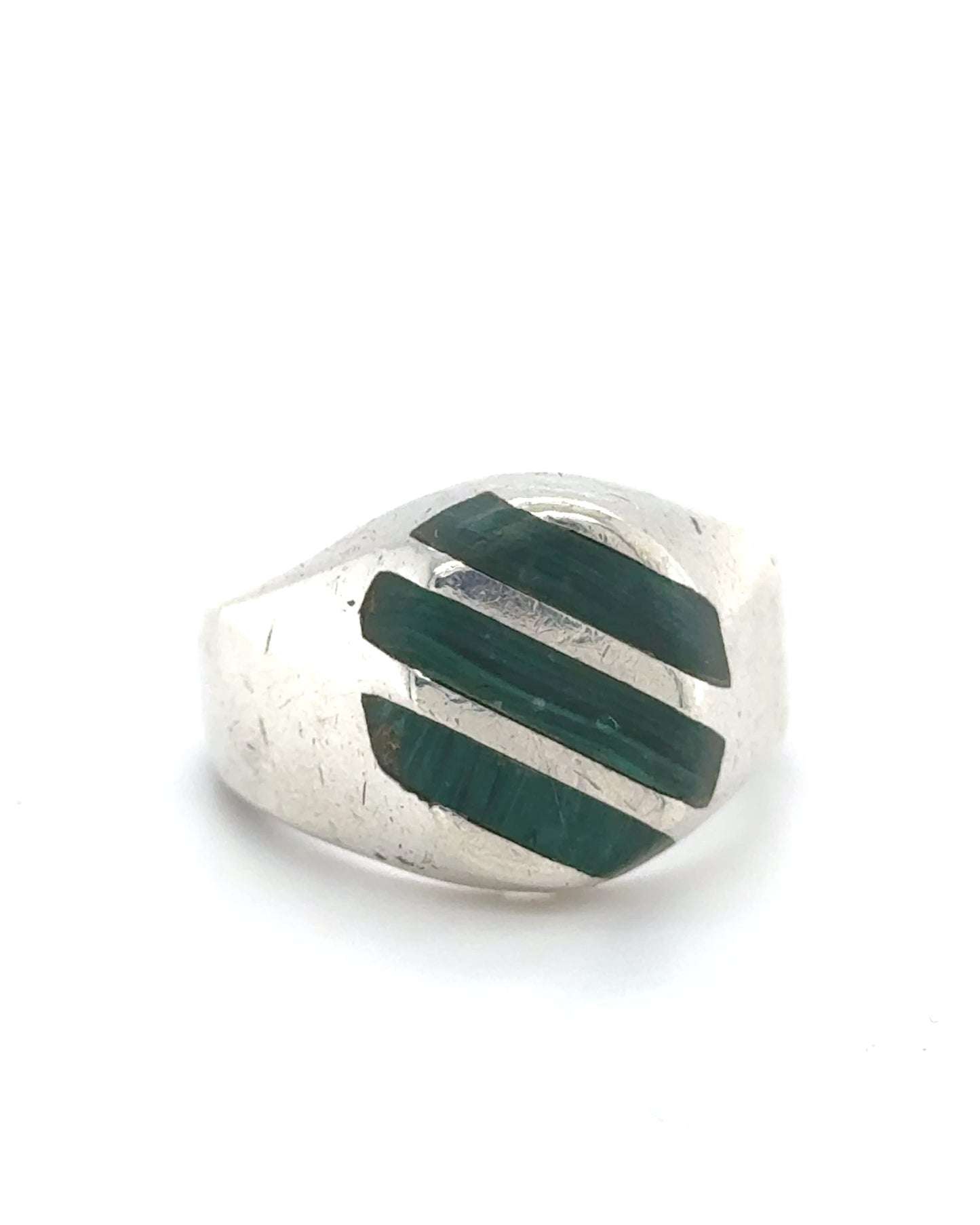 925 Sterling Silver Green Ring; Size 9; 15.9g