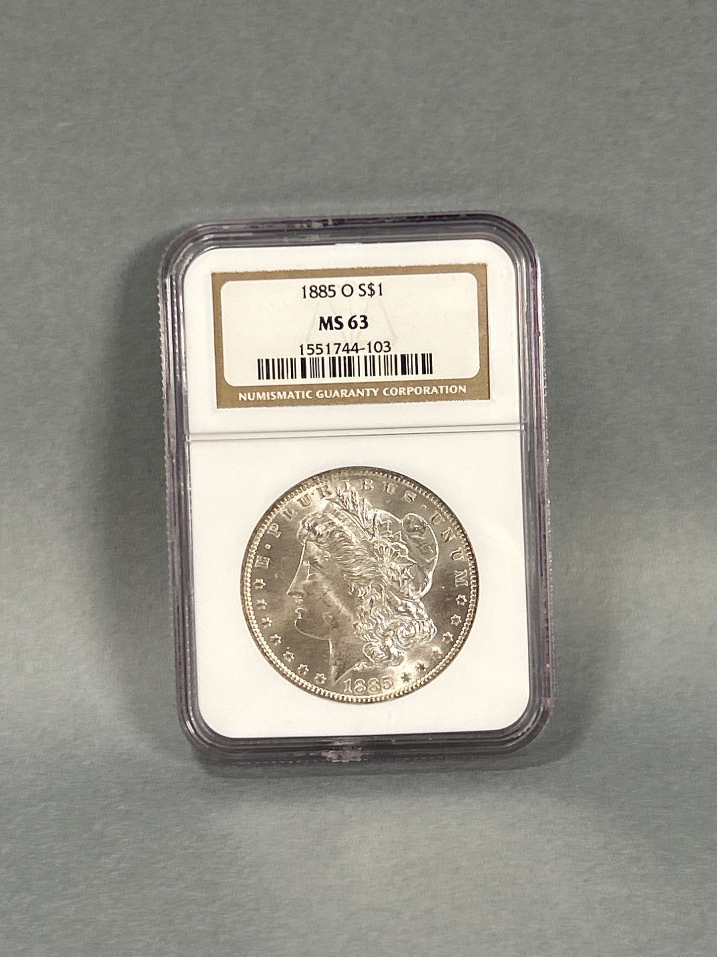 NGC Graded 1885-O Silver Morgan Dollar MS 63