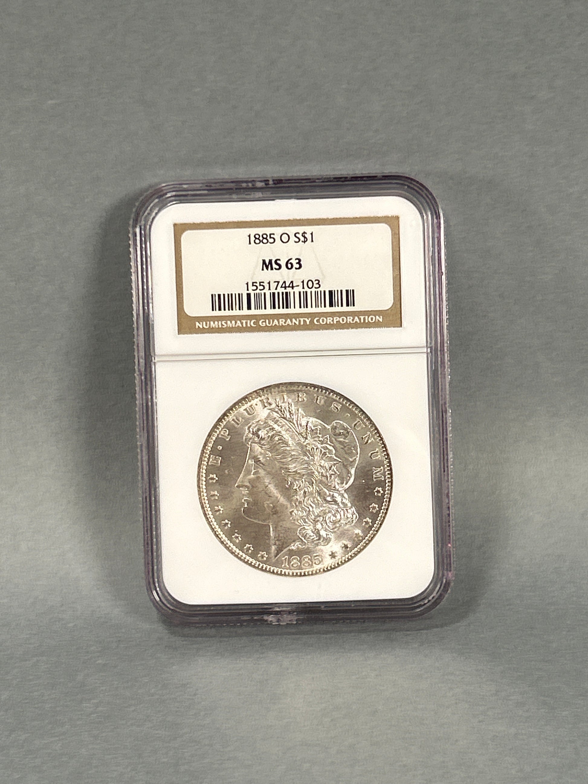 NGC Graded 1885-O Silver Morgan Dollar MS 63