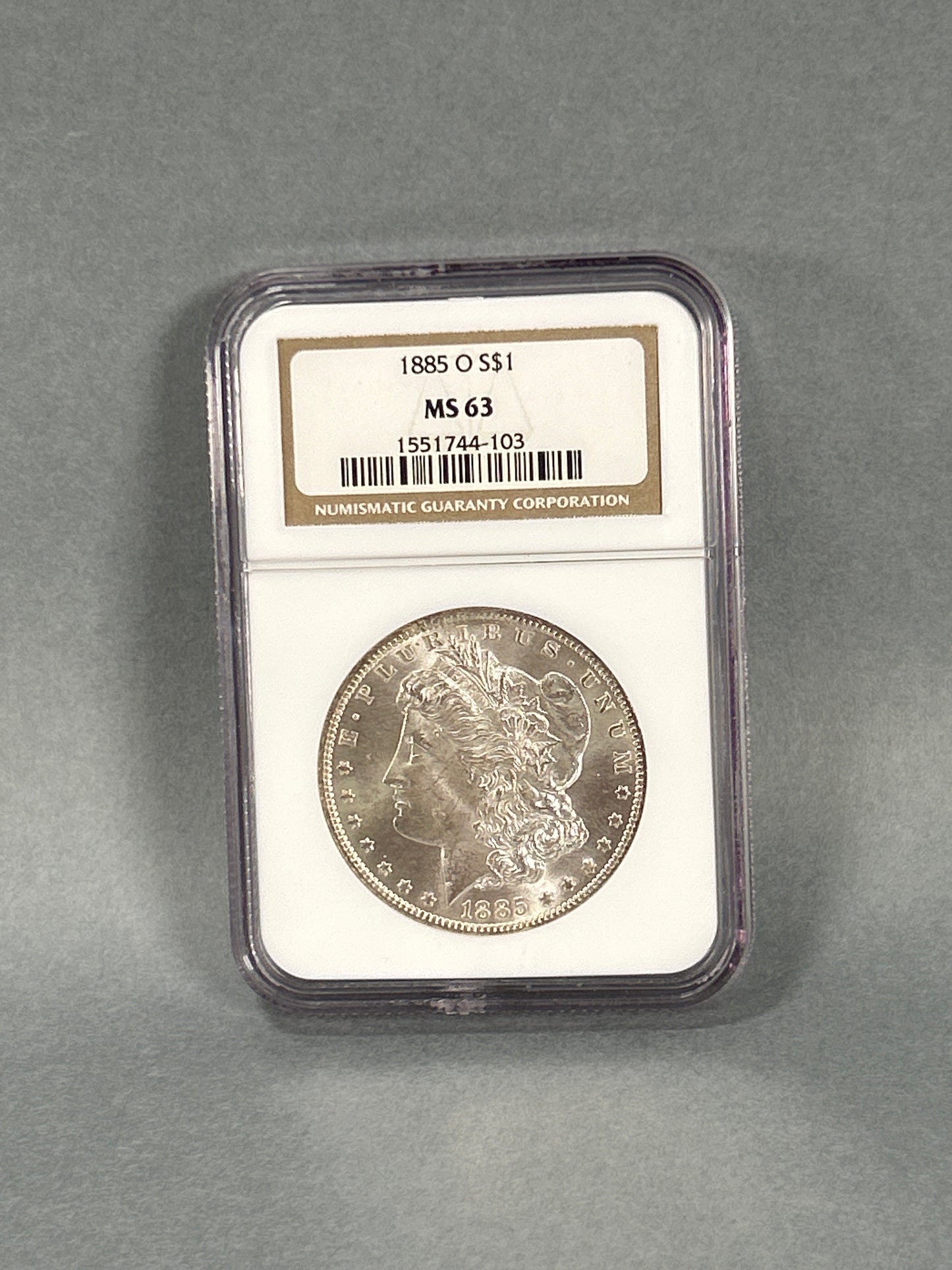 NGC Graded 1885-O Silver Morgan Dollar MS 63