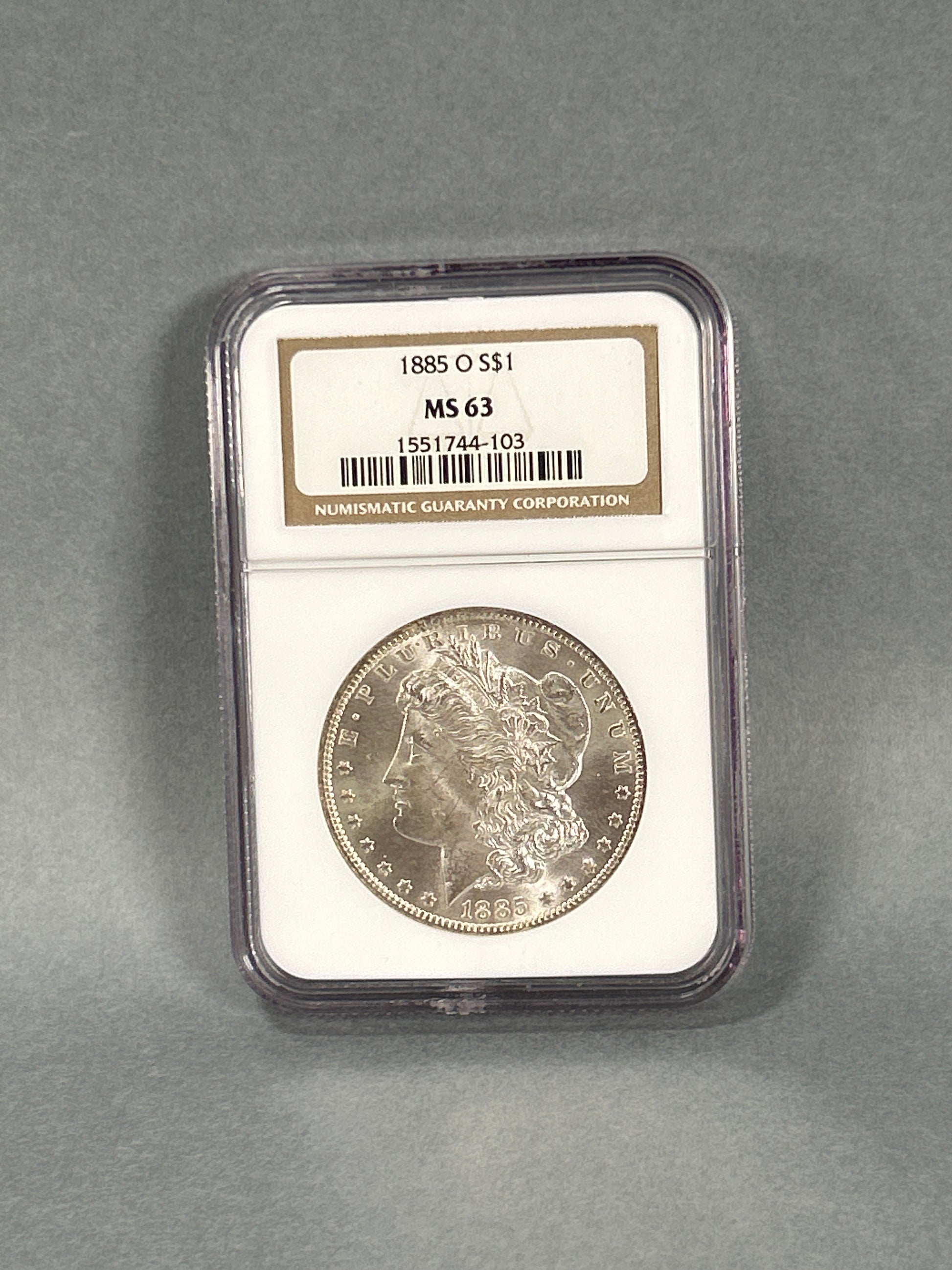 NGC Graded 1885-O Silver Morgan Dollar MS 63