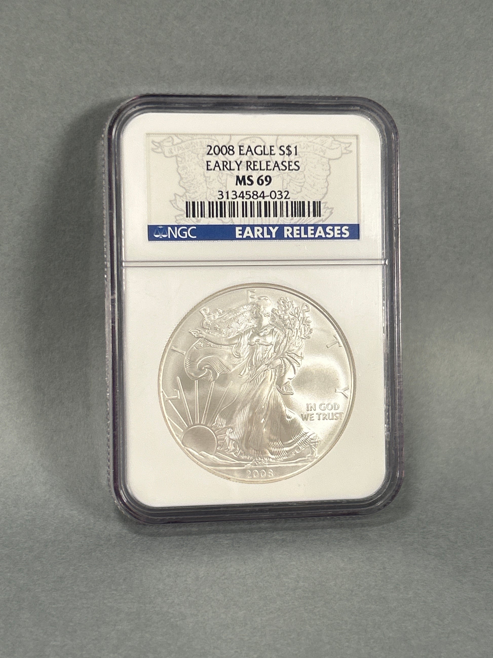 NGC Graded 2008 $1 Silver Eagle MS 69