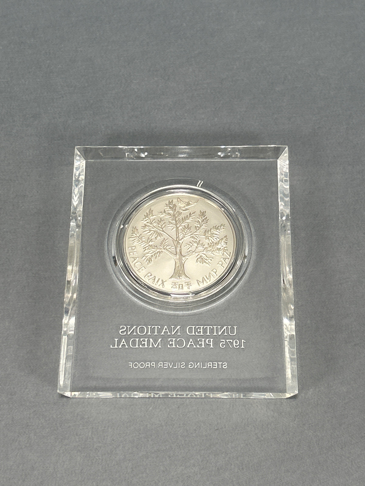 United Nations 1975 Peace Medal Sterling Silver Proof