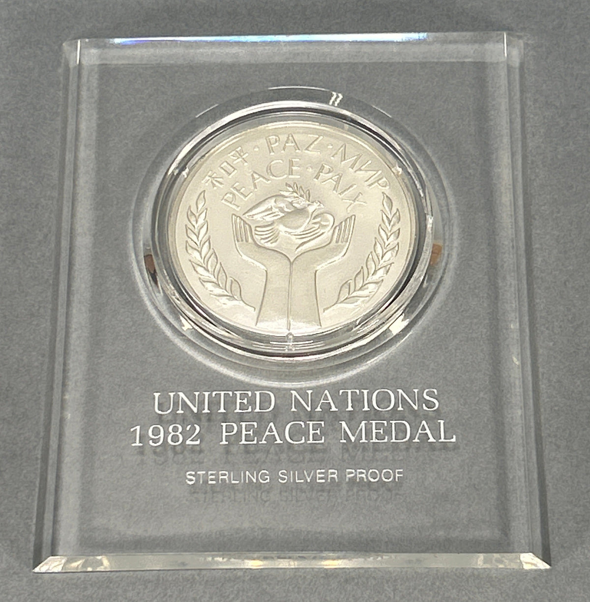 United Nations 1982 Peace Medal Sterling Silver Proof