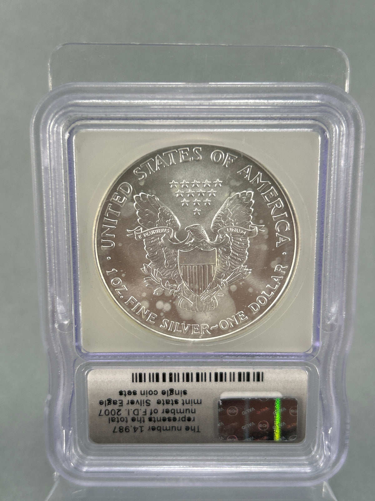 2007 Silver American Eagle ICG - MS70