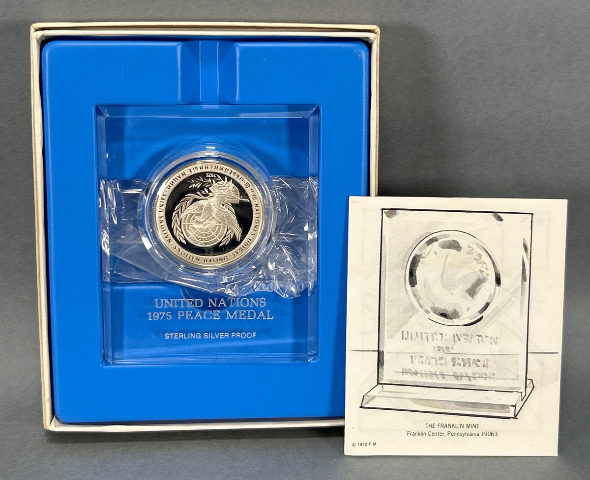 United Nations 1975 Peace Medal Sterling Silver Proof
