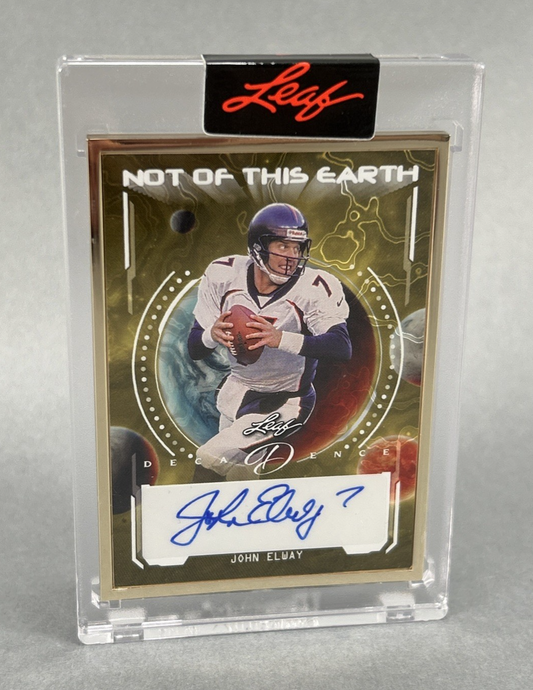 Leaf John Elway Auto 1/1 "Not of This Earth" Decadence Holo Football Card 2024