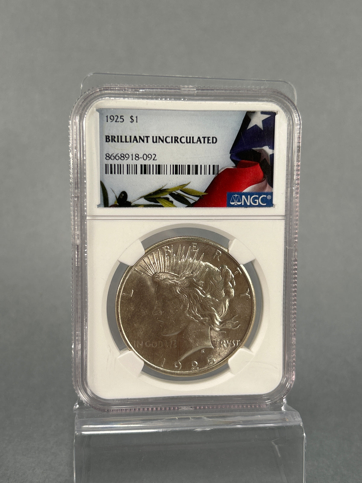 1925 Silver Peace Dollar NGC Brilliant Uncirculated
