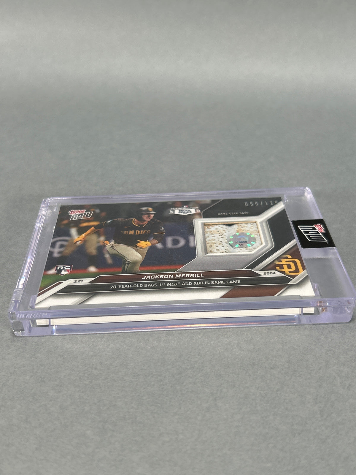 Topps Now Jackson Merrill Rookie Card 059/125 Game Used Base Patch