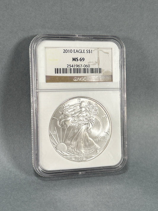 NGC Graded 2010 $1 Silver Eagle MS 69
