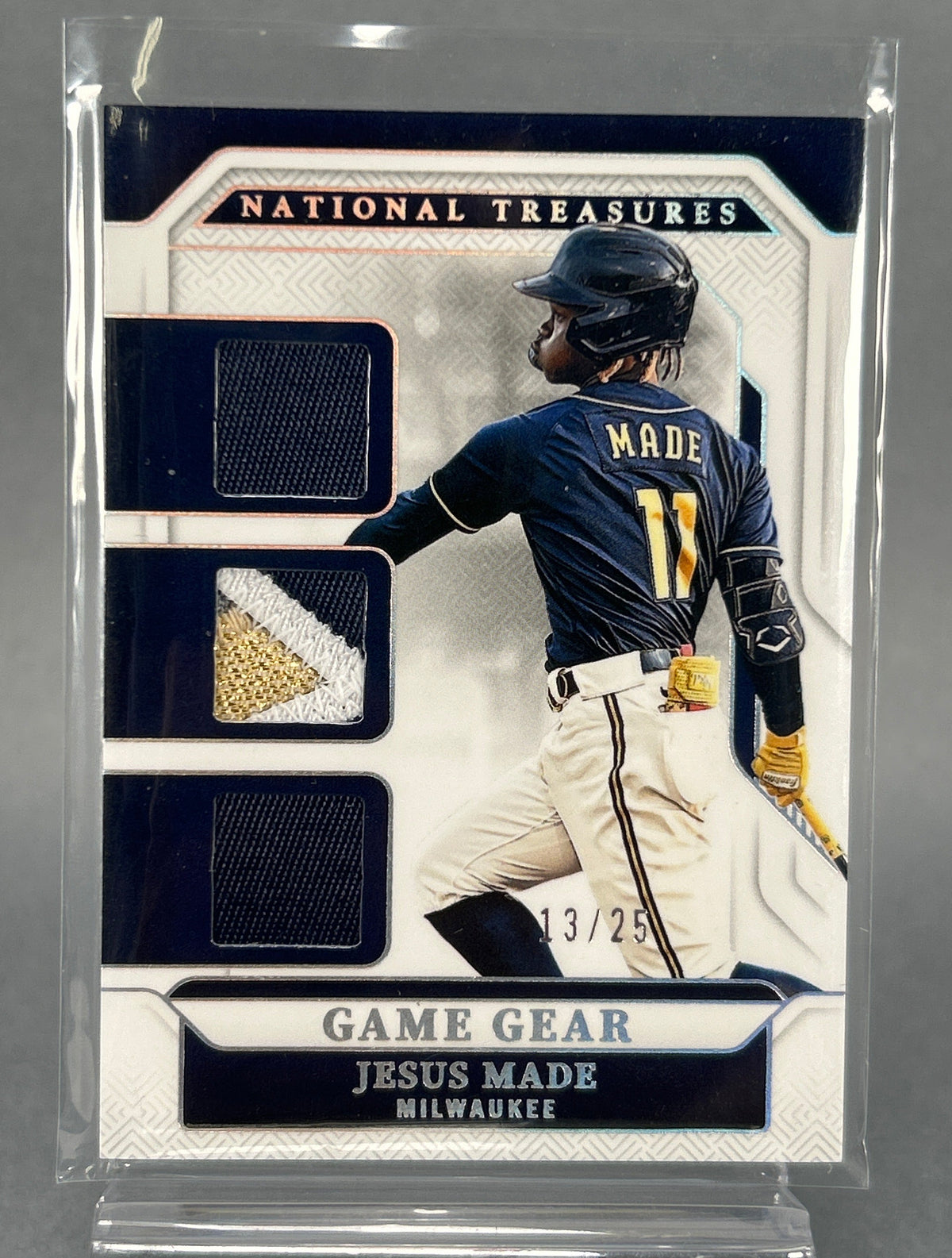 2025 Panini Jesus Made Game Gear 13/25 Triple Patch Card