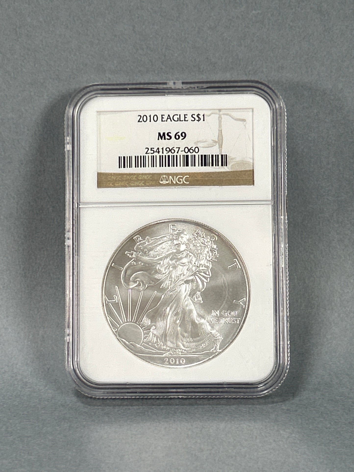 NGC Graded 2010 $1 Silver Eagle MS 69