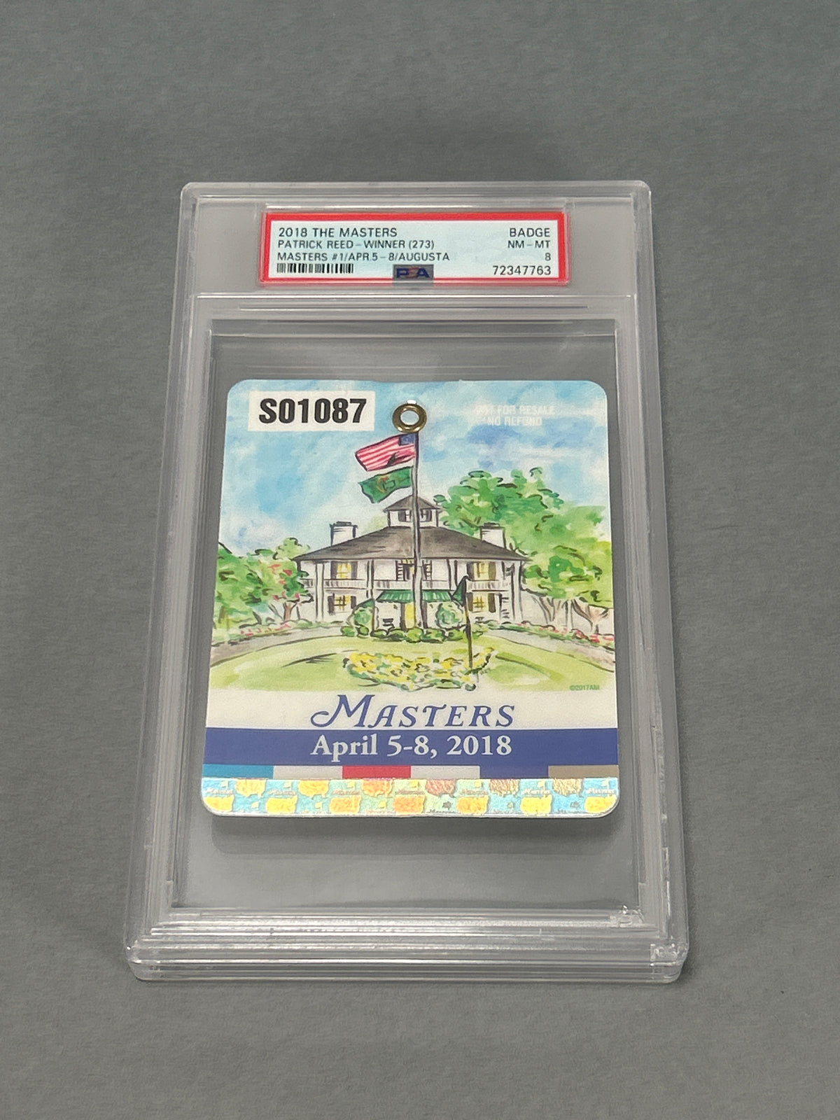 2018 The Masters Badge PSA 8