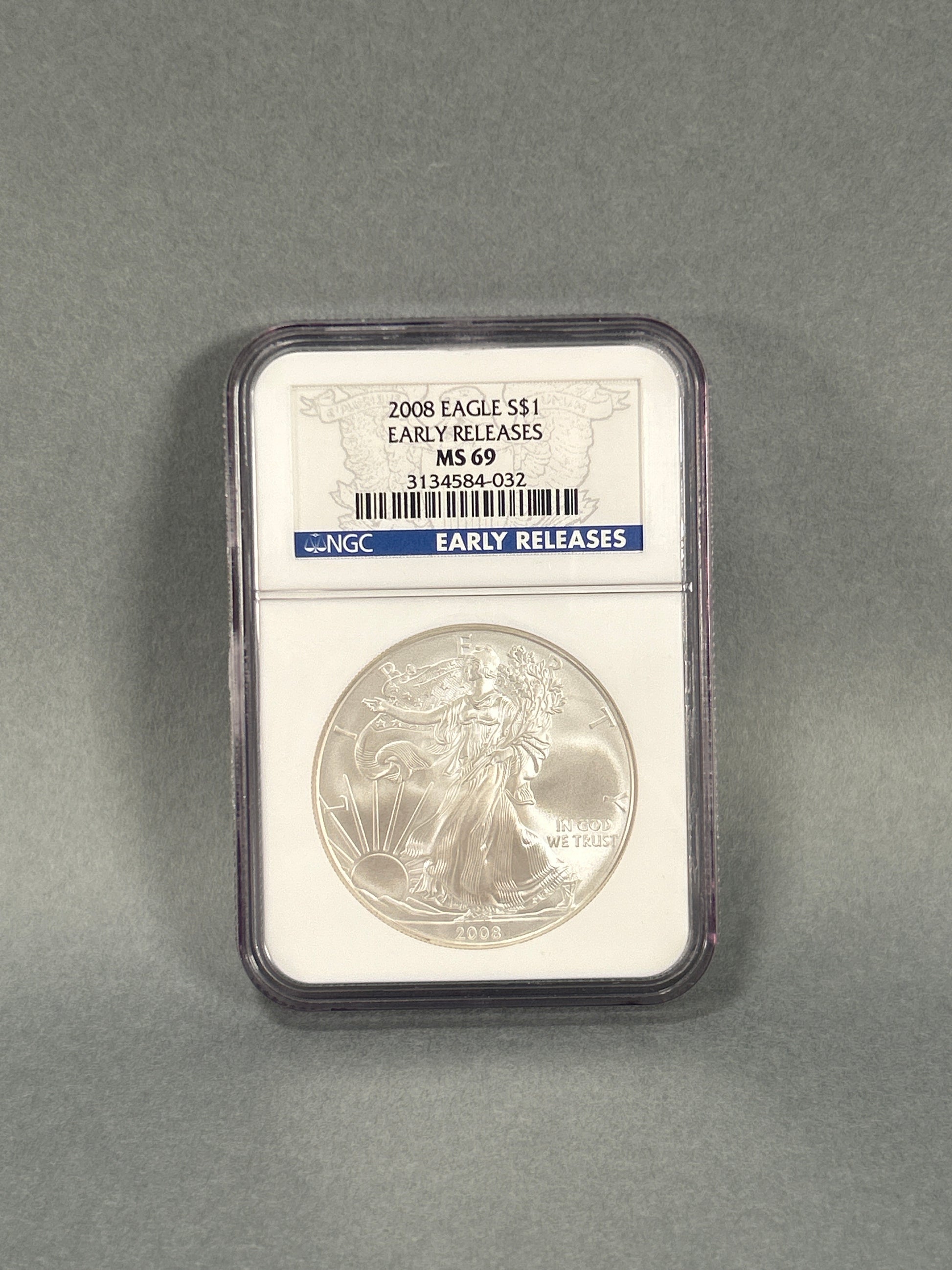 NGC Graded 2008 $1 Silver Eagle MS 69