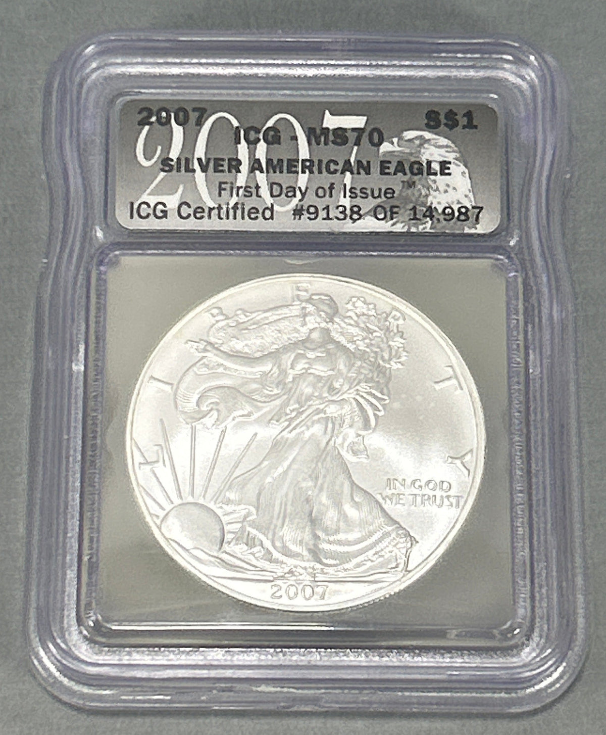 2007 Silver American Eagle ICG - MS70