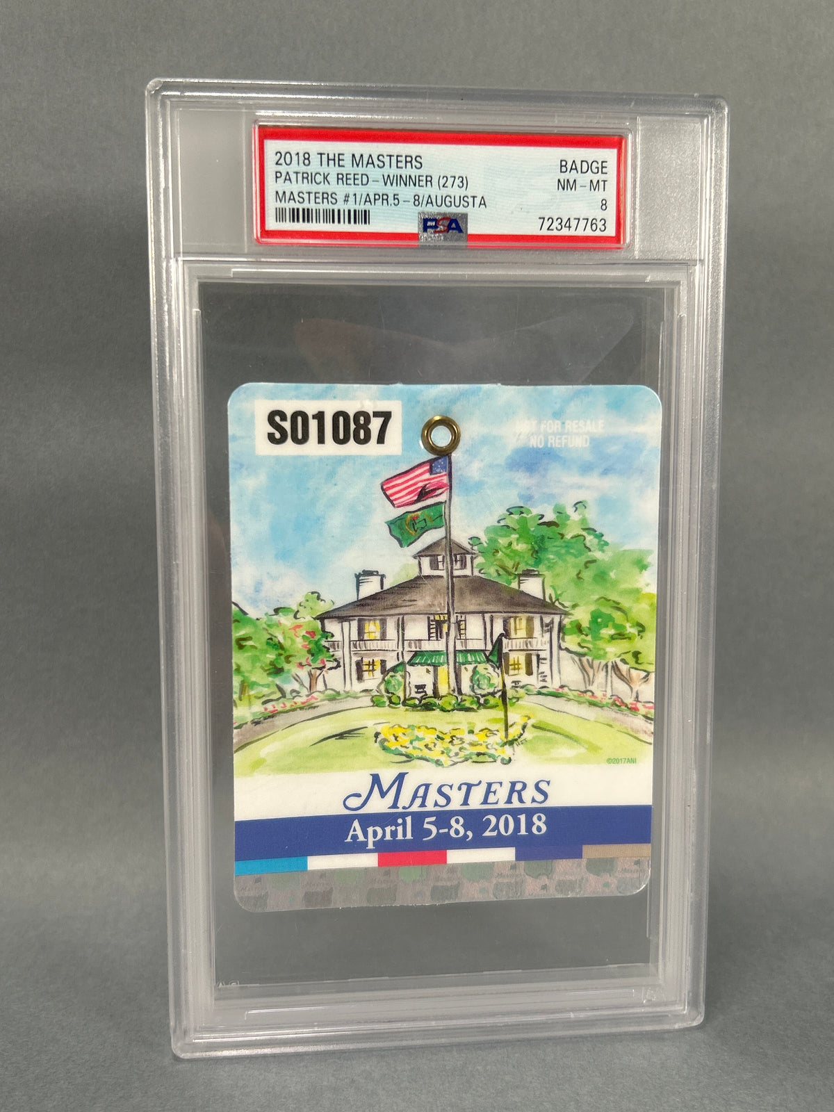 2018 The Masters Badge PSA 8