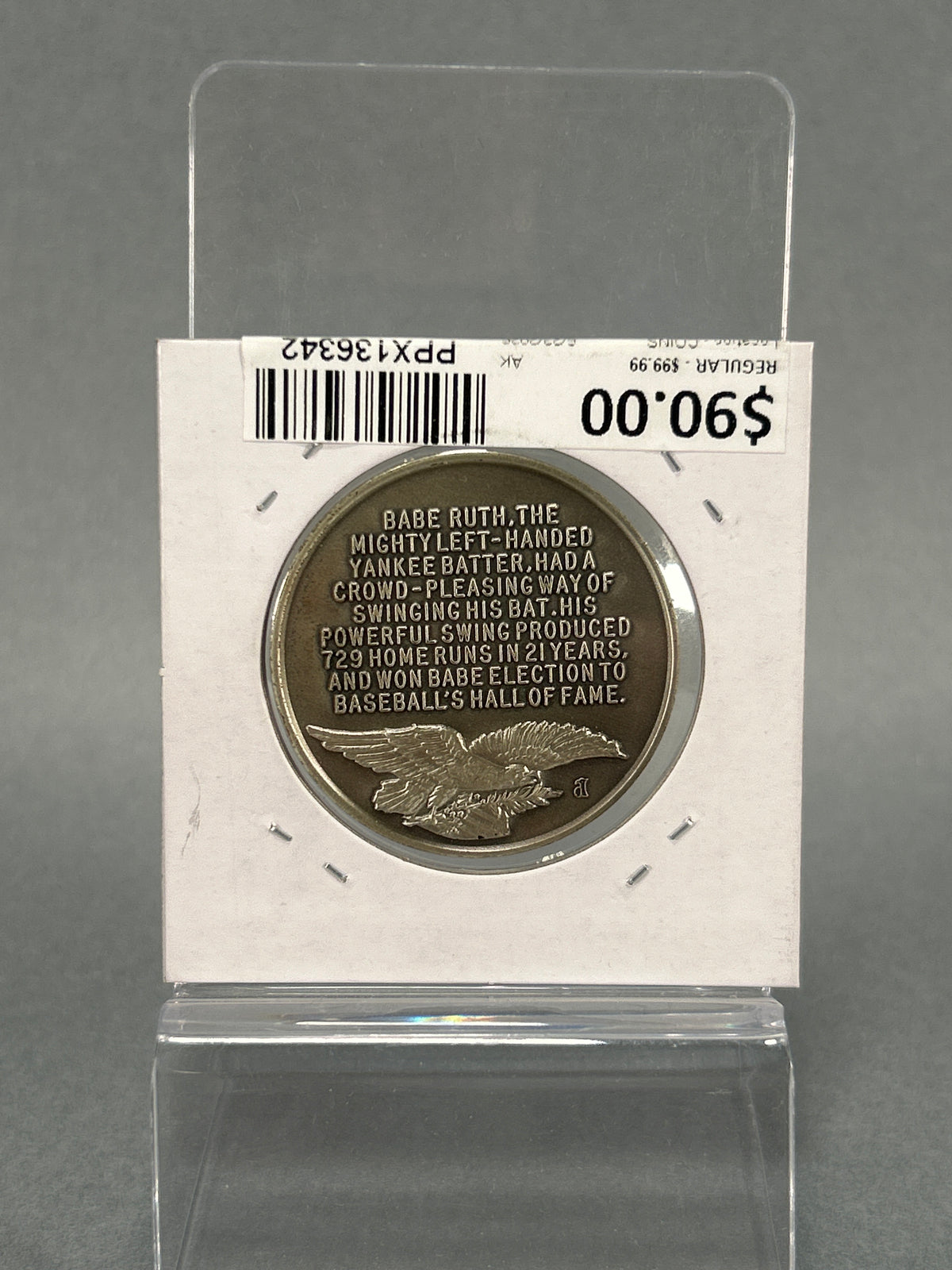 Sterling Silver Babe Ruth Coin