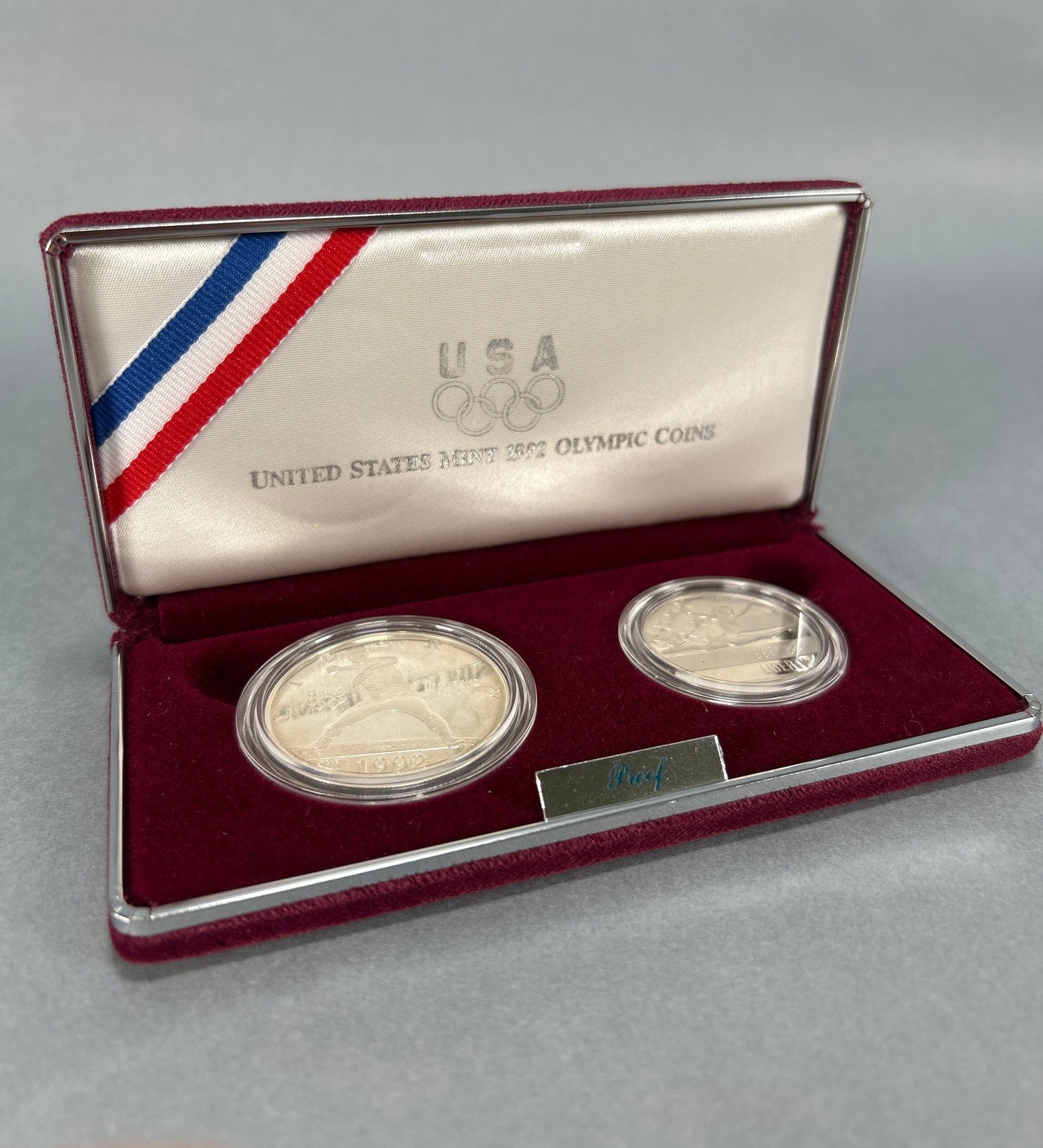 United States Mint 1992 Olympic Silver Coins (2)