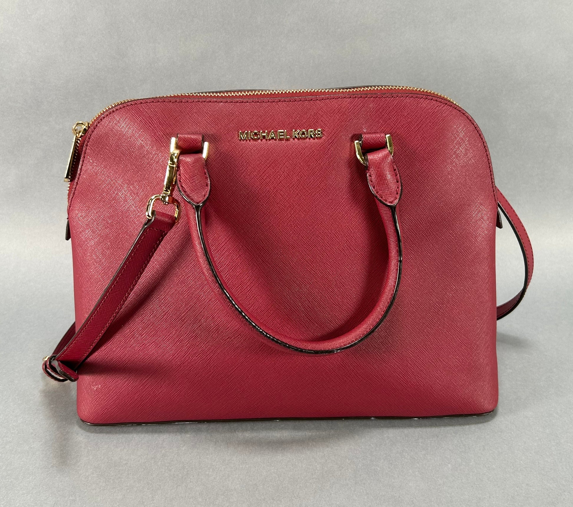 Michael Kors Cindy Saffiano Satchel Bag - Red