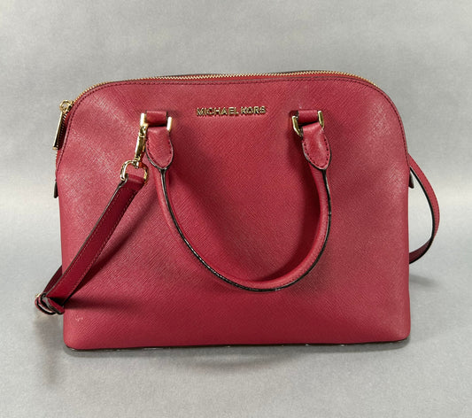Michael Kors Cindy Saffiano Satchel Bag - Red