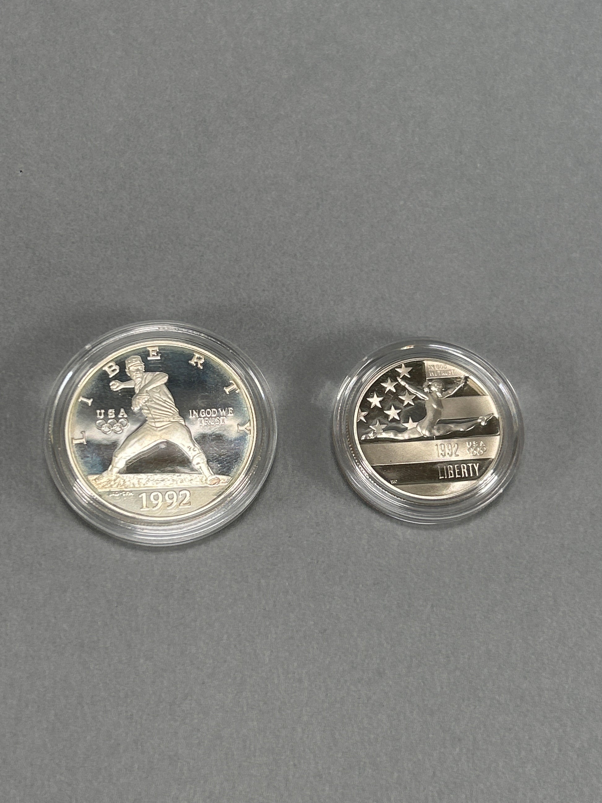 United States Mint 1992 Olympic Silver Coins (2)