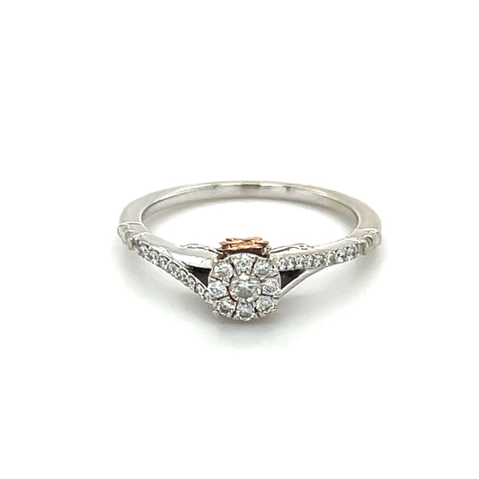 10K White Gold Diamond Lady’s Fashion Ring; Size 6.75