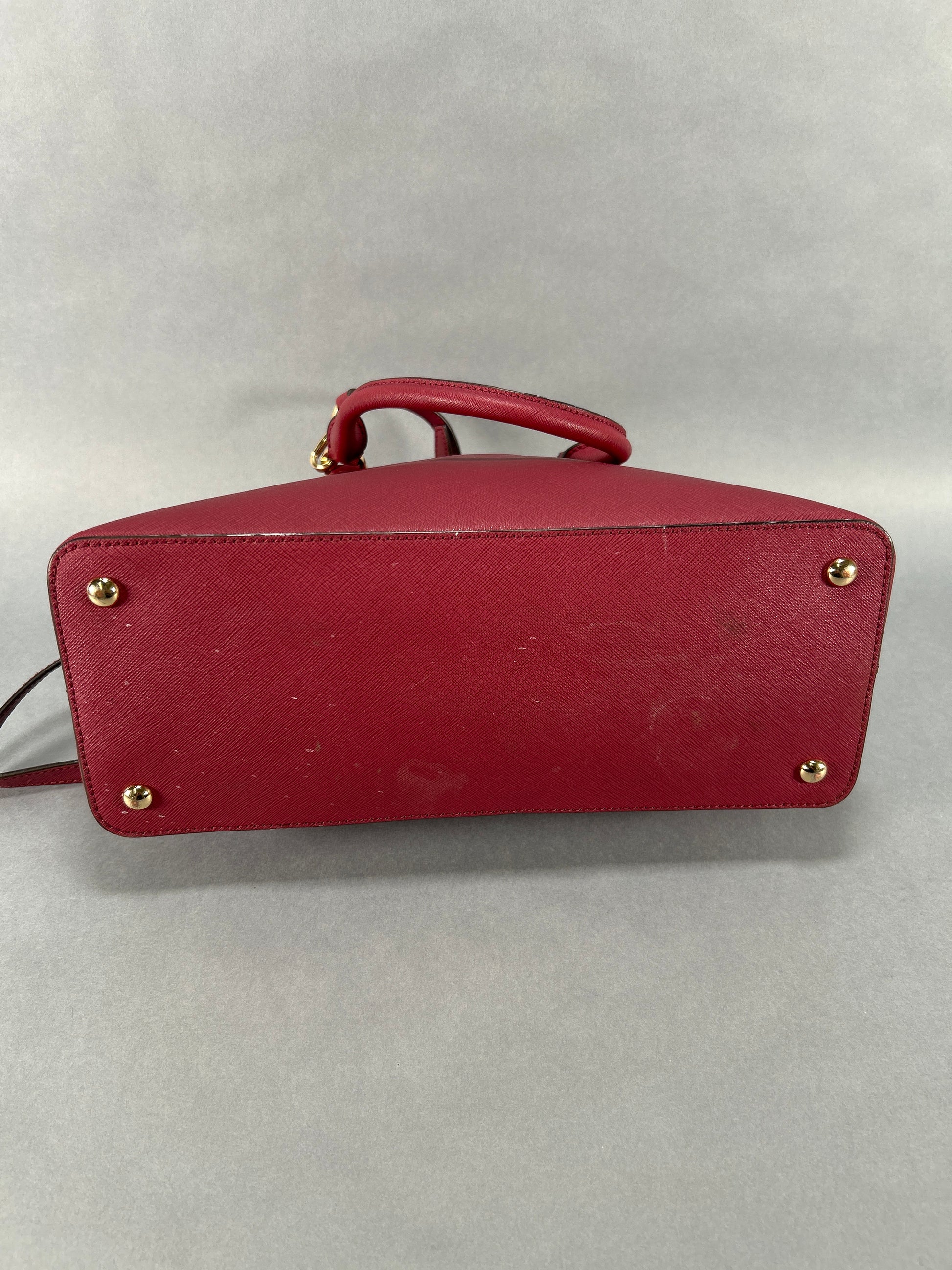 Michael Kors Cindy Saffiano Satchel Bag - Red