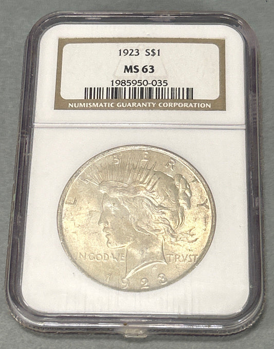 1923 Peace Dollar NGC - MS 63
