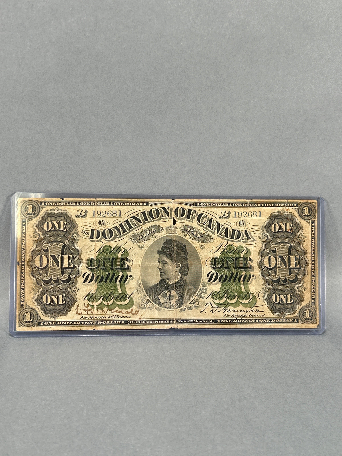 1878 Canada One Dollar Note