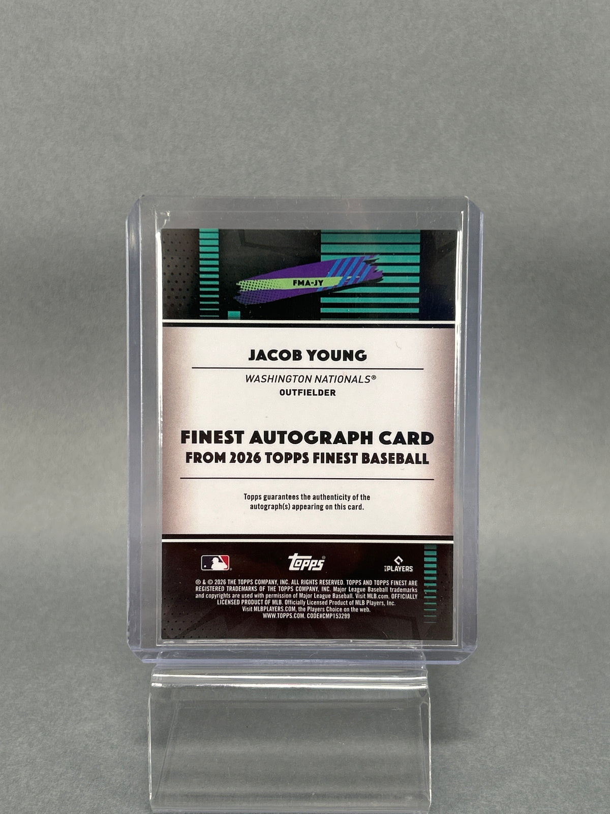 Topps Finest Jacob Young Autograph 02/50 Foil Card
