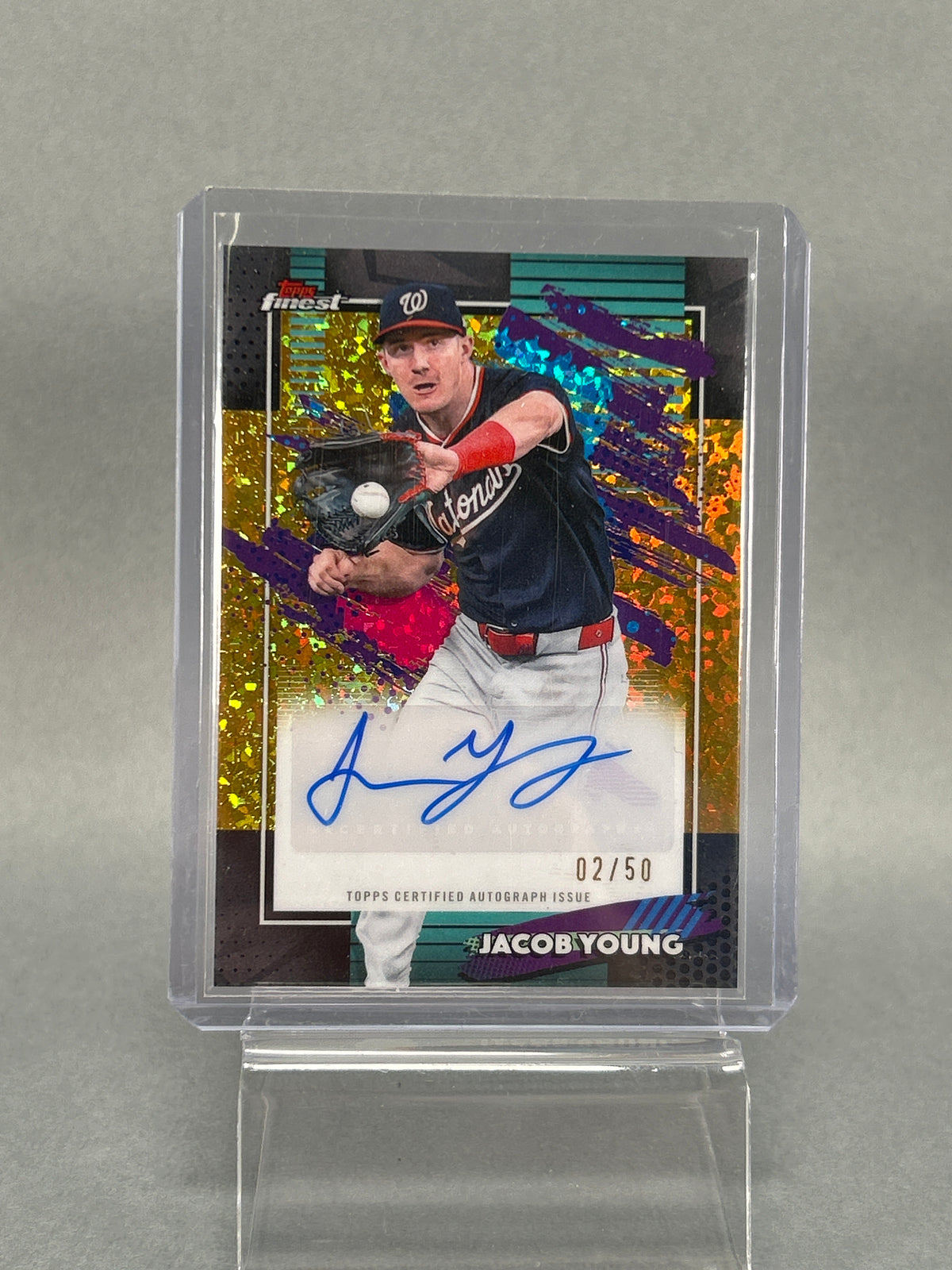 Topps Finest Jacob Young Autograph 02/50 Foil Card