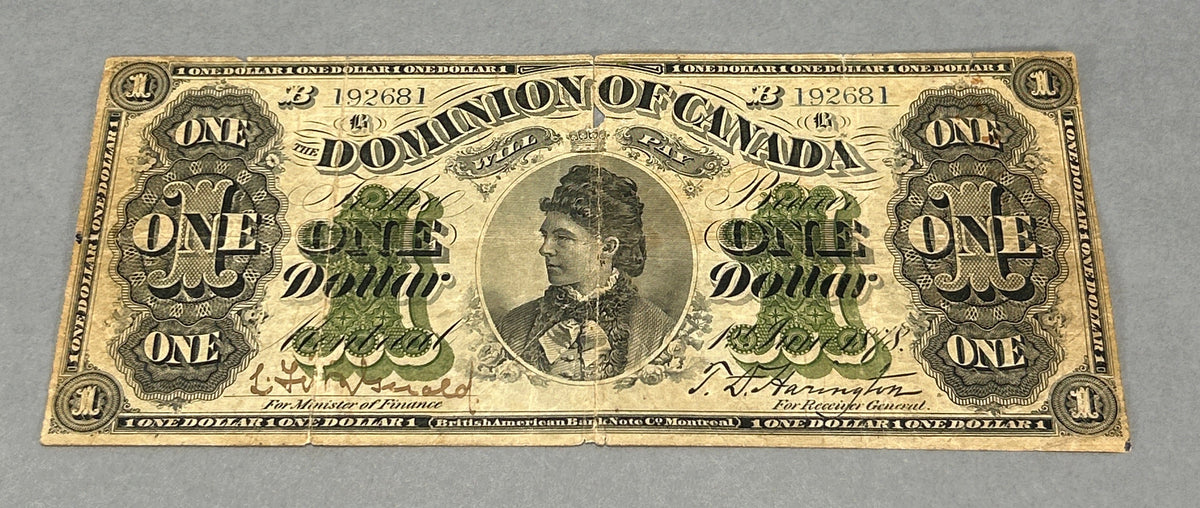 1878 Canada One Dollar Note