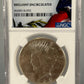 1925 Silver Peace Dollar NGC Brilliant Uncirculated