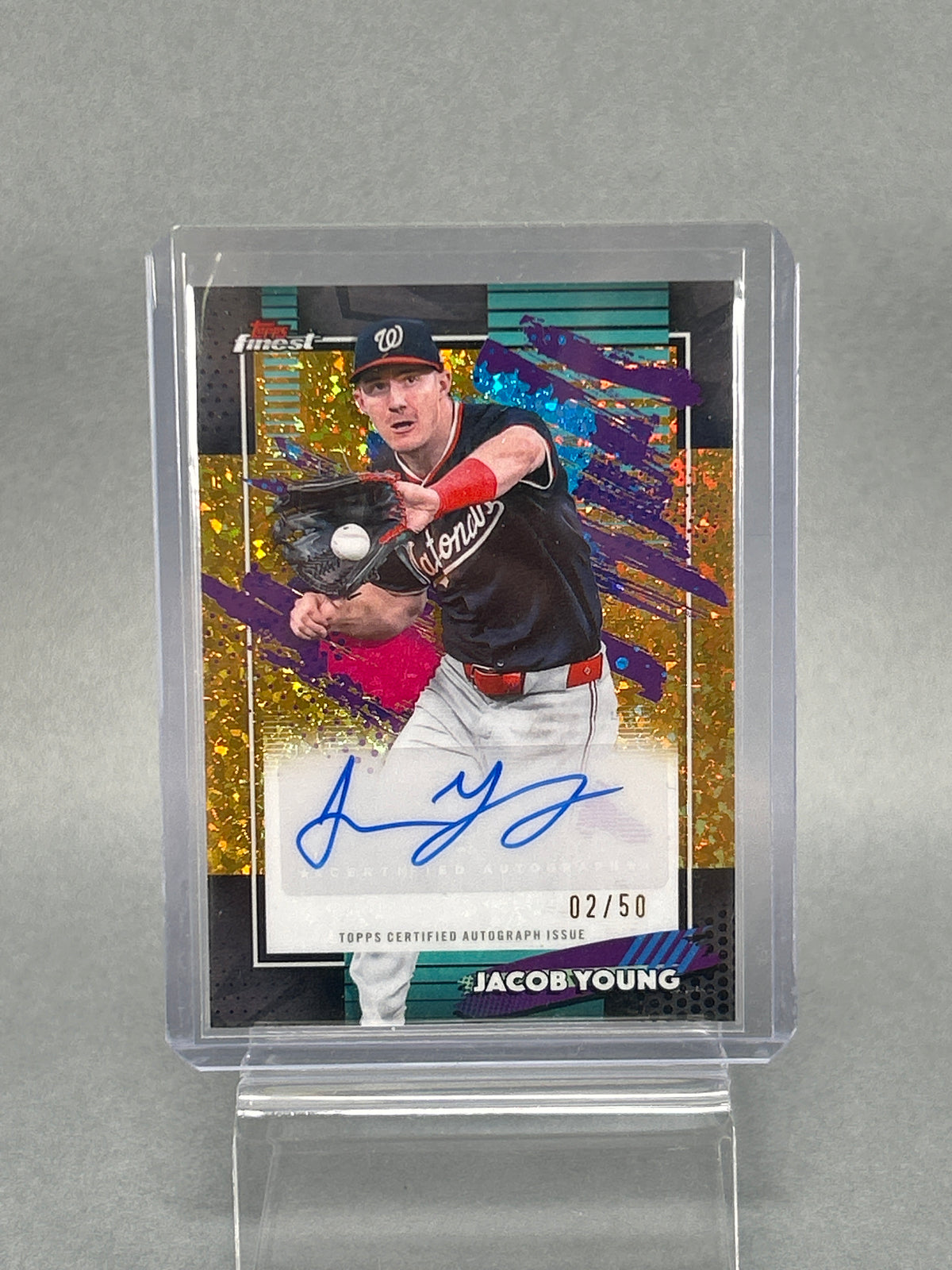 Topps Finest Jacob Young Autograph 02/50 Foil Card