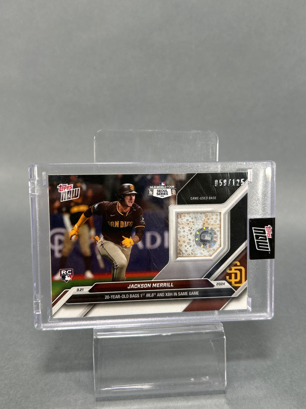 Topps Now Jackson Merrill Rookie Card 059/125 Game Used Base Patch
