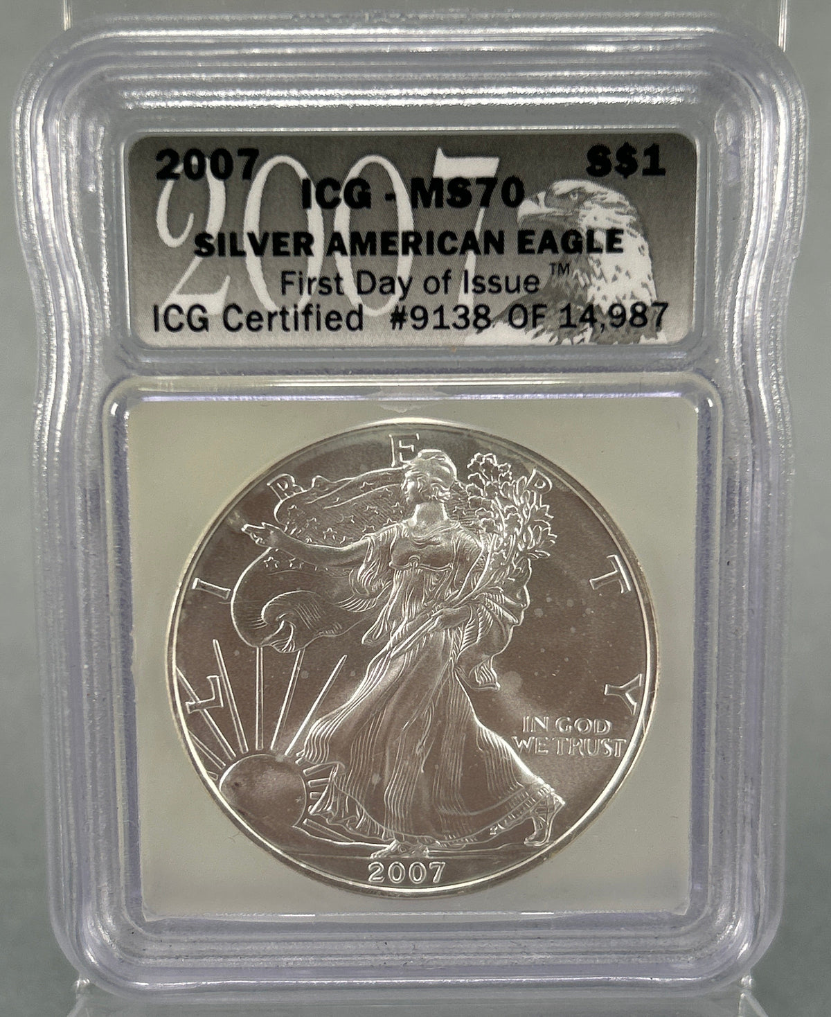 2007 Silver American Eagle ICG - MS70