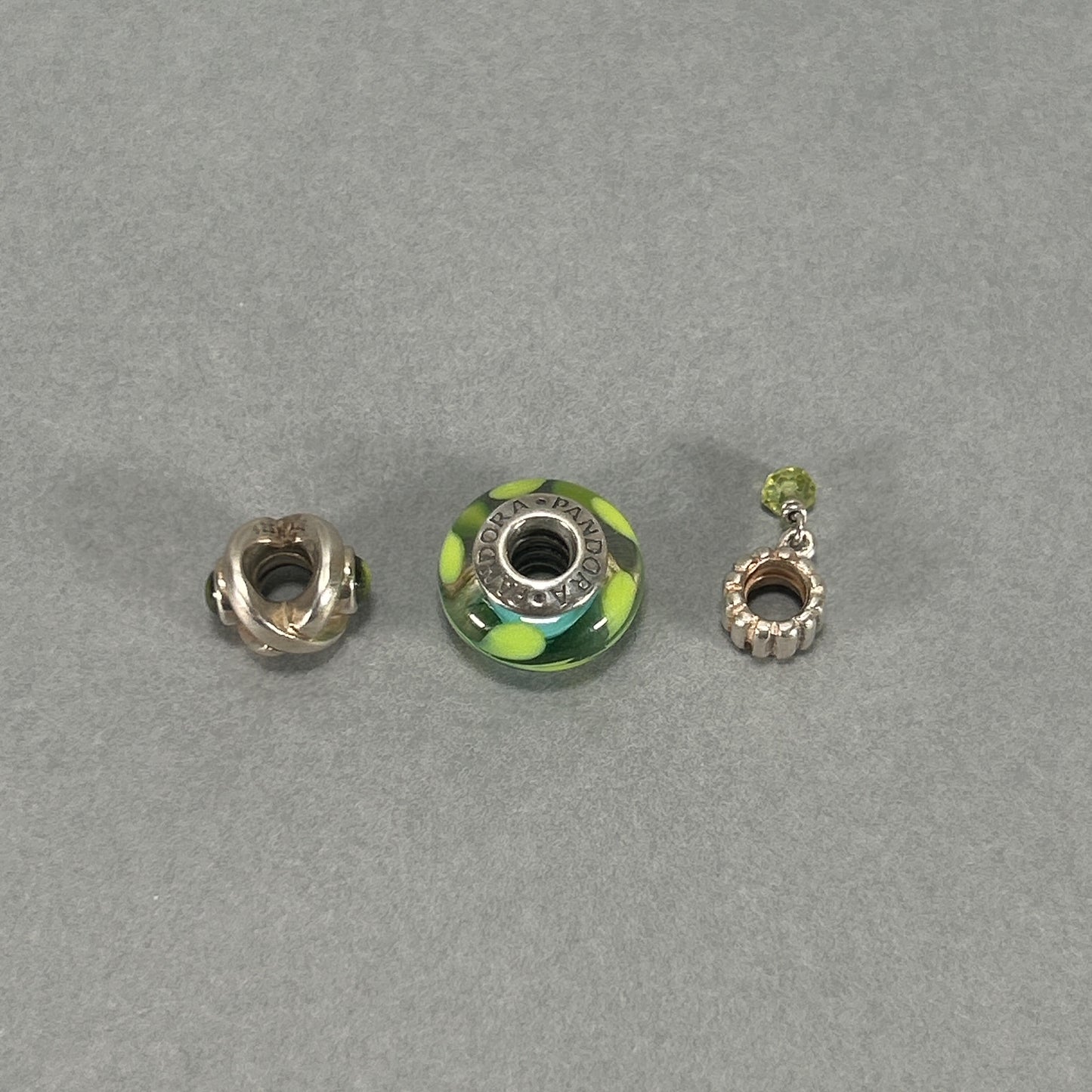 Authentic Pandora Green Bead Set (3 Beads)