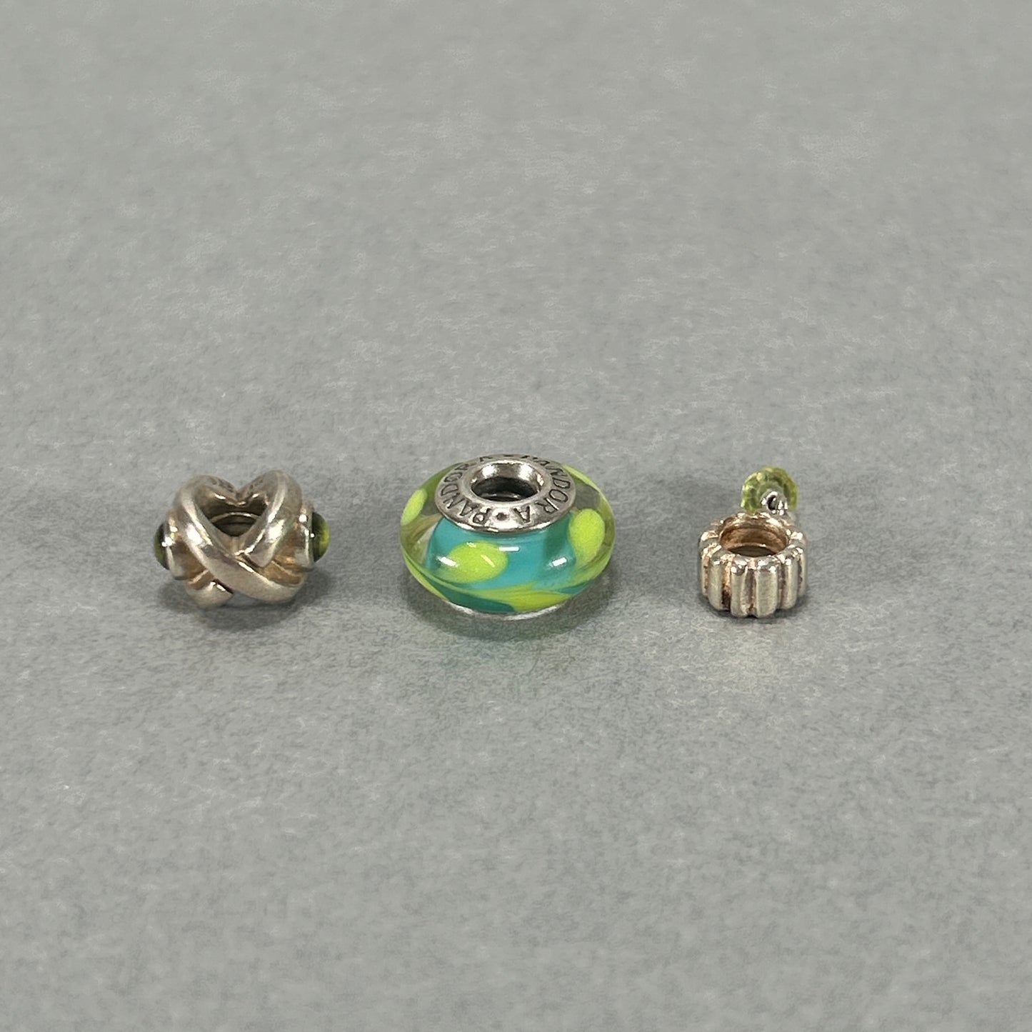 Authentic Pandora Green Bead Set (3 Beads)