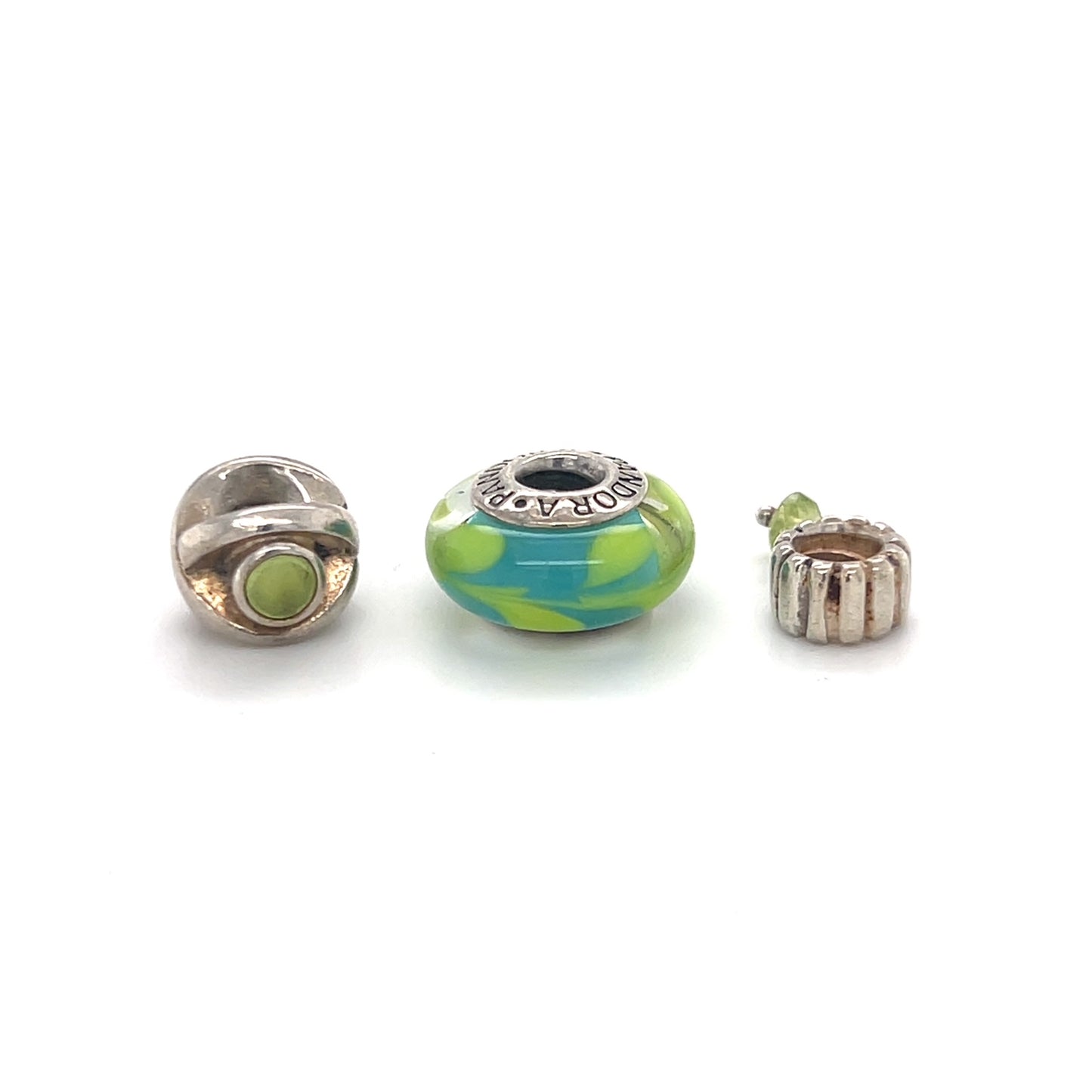 Authentic Pandora Green Bead Set (3 Beads)