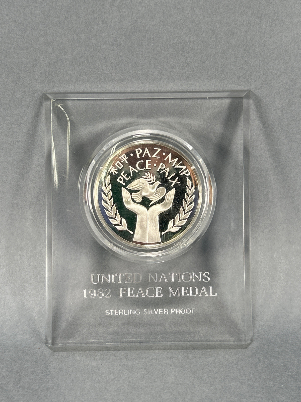 United Nations 1982 Peace Medal Sterling Silver Proof