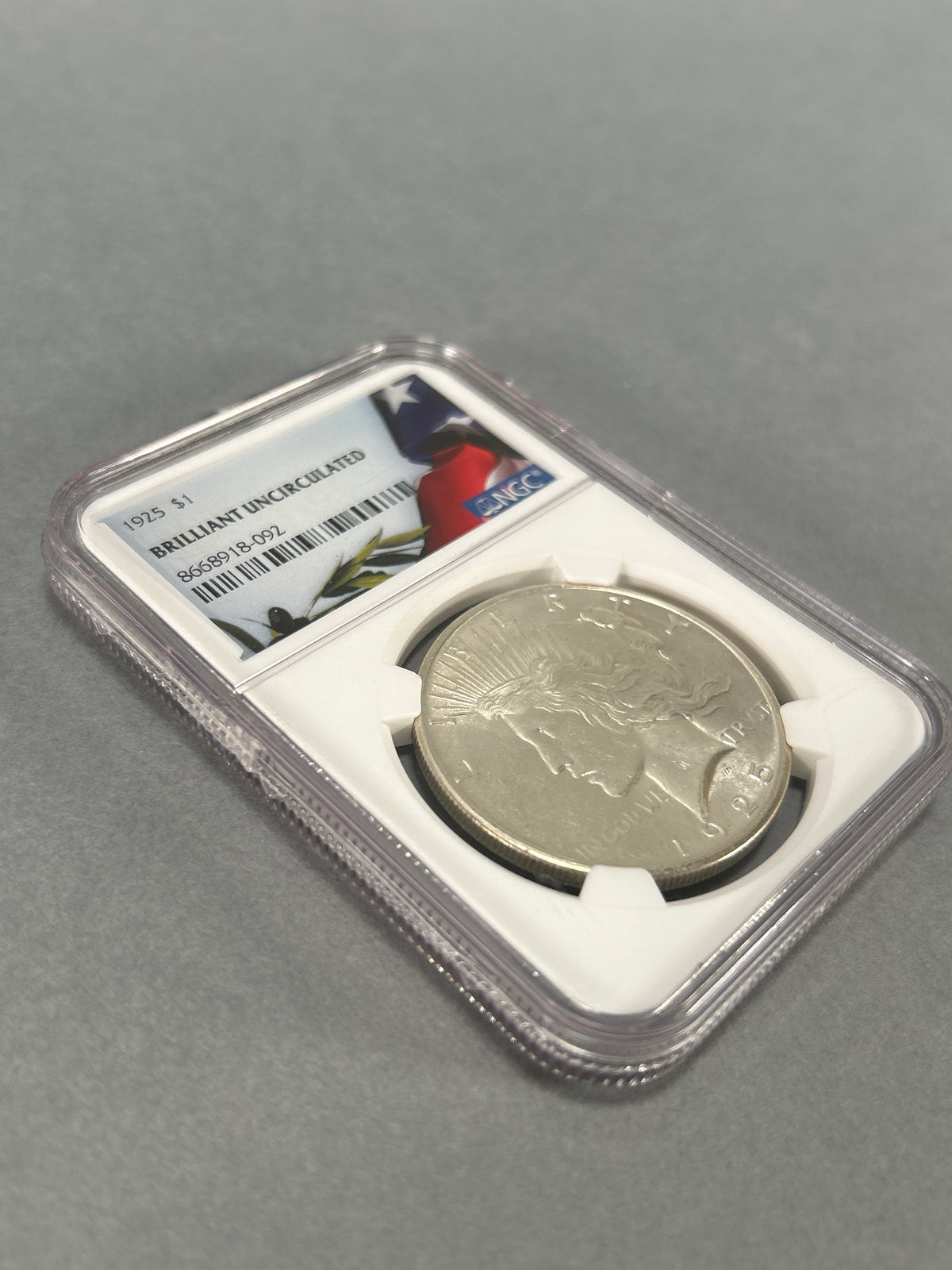 1925 Silver Peace Dollar NGC Brilliant Uncirculated