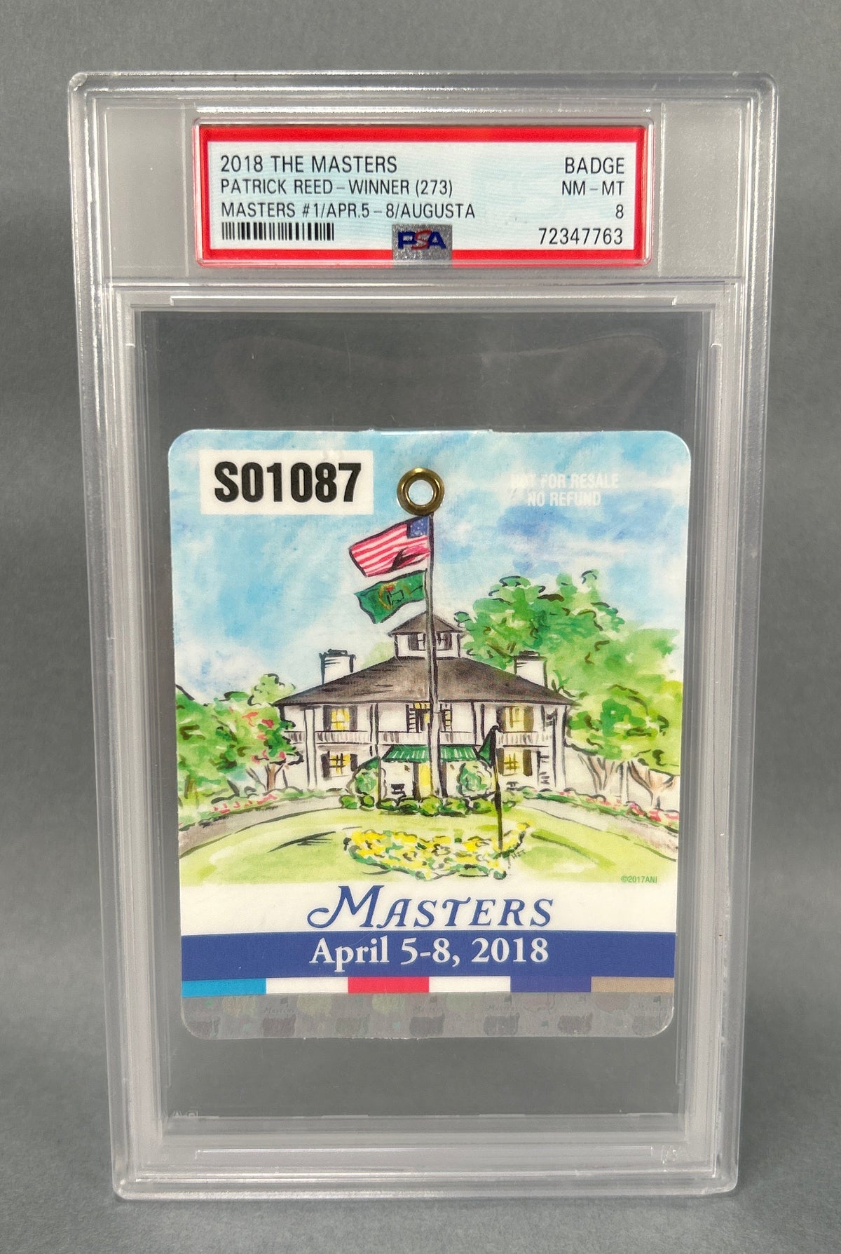 2018 The Masters Badge PSA 8